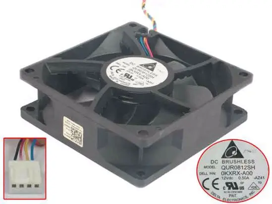 

Вентилятор охлаждения сервера Delta Electronics QUR0812SH AZ41, 12 В постоянного тока, 0,50 А, 80x80x25 мм