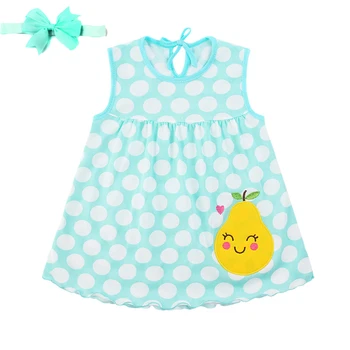 

Top Quality Baby Dresses 2019 Princess 0-1years Girls Dress with Headband 100% Cotton Flower Print Summer Infant Girls Clothes