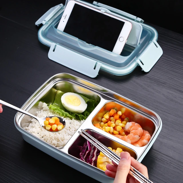 Stainless Steel Thermal Insulated Lunch Box Bento Food Container Spoon  Chopstick