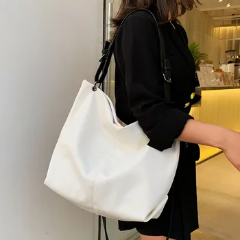

Women's Casual Solid Color PU Leather Shoulder Bag Fashion Wild Messenger Bag Simple Large Capacity Bag New 2019