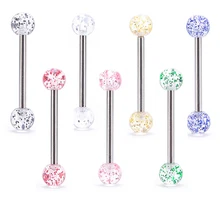 Пирсинг языка, 7 шт./лот, Набор Хирургических колец из нержавеющей стали для пирсинга языка