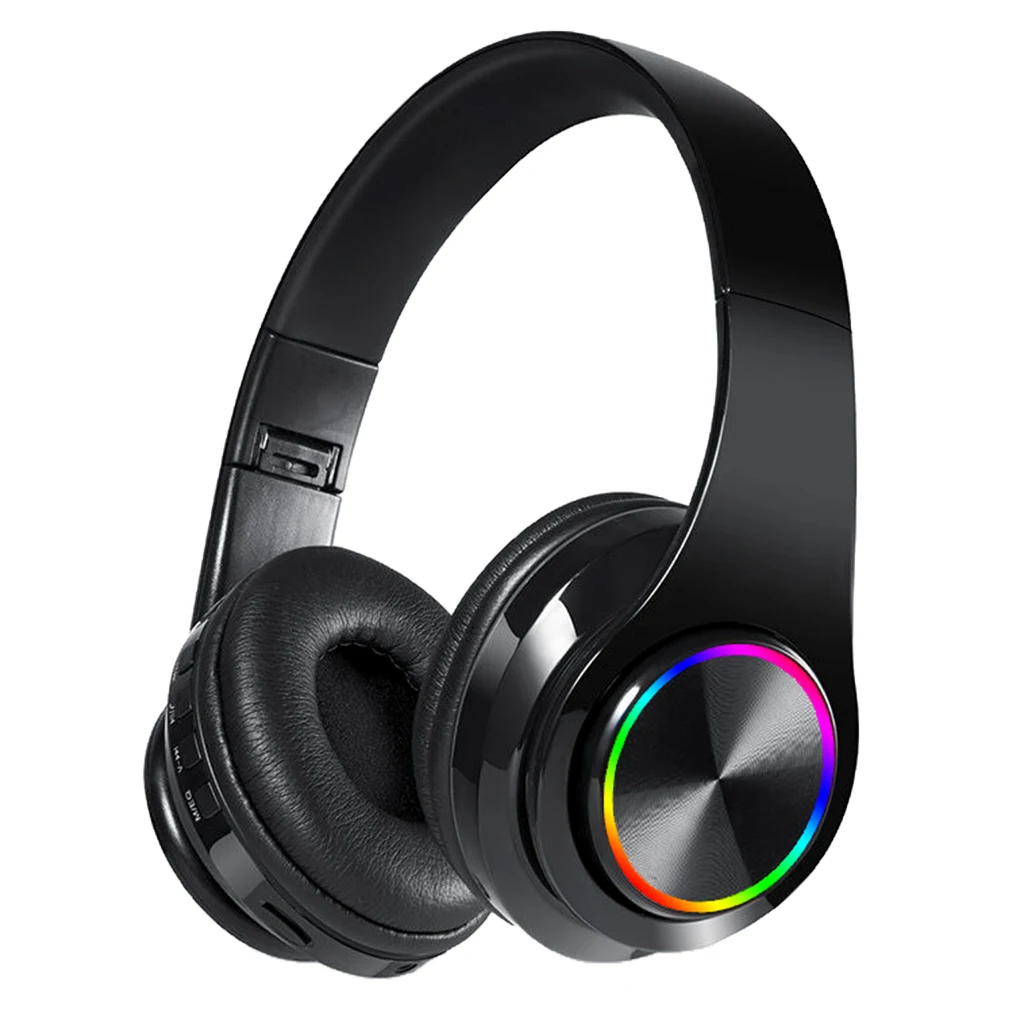 Беспроводная музыкальная игровая гарнитура RGB складные стереонаушники с