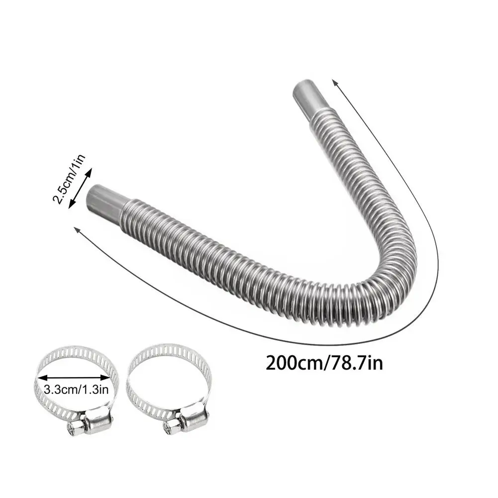 100-300cm Car Air Parking Heater Stainless Steel Exhaust Pipe Tube Gas Vent Fit Air Diesels Parking Tank Car Heaters Accessories