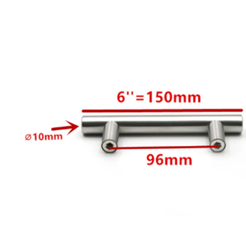 15 шт. мебельные ручки для кухонного шкафа T Тянет дверные ручки из нержавеющей стали для мебель, дверь, шкаф Бар Ручка 150x