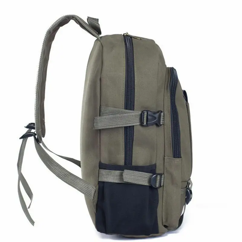 Рюкзак унисекс для мужчин и женщин, Одноцветный прочный холщовый рюкзак на молнии для путешествий, спортивный рюкзак, школьная сумка, ранец