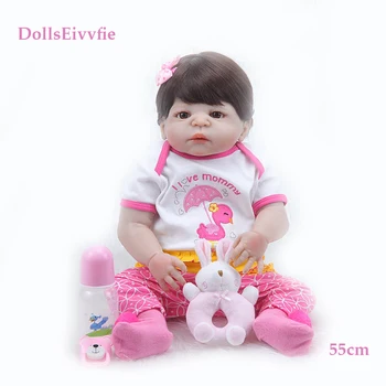 

Arrival Lovely 22inch Silicone Reborn Babies Realistic Princess Girl Dolls Lifelike Reborn Kids Children Birthday Gift