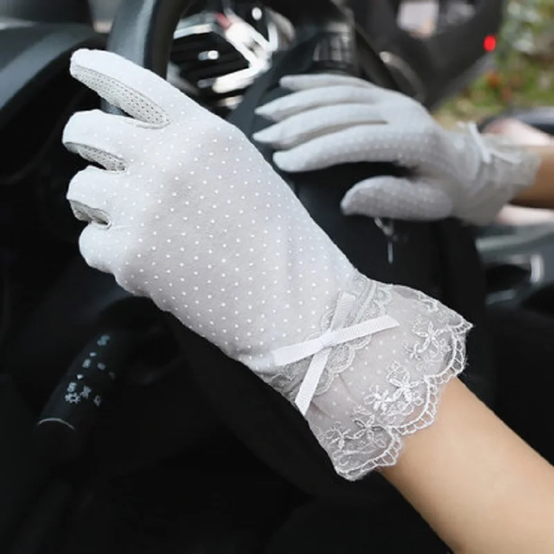 

Women Gloves Touch Screen Phone Gloves Sexy Lace Thin Stretch Sunscreen Anti Uv Slip Resistant Driving Gloves 2020 New