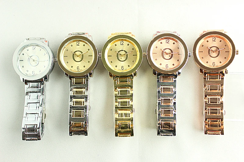 Новинка, мужские и женские кварцевые часы из нержавеющей стали, 5 стилей, модные роскошные ювелирные изделия, подарок, Прецизионная температура, мужские Изысканные часы