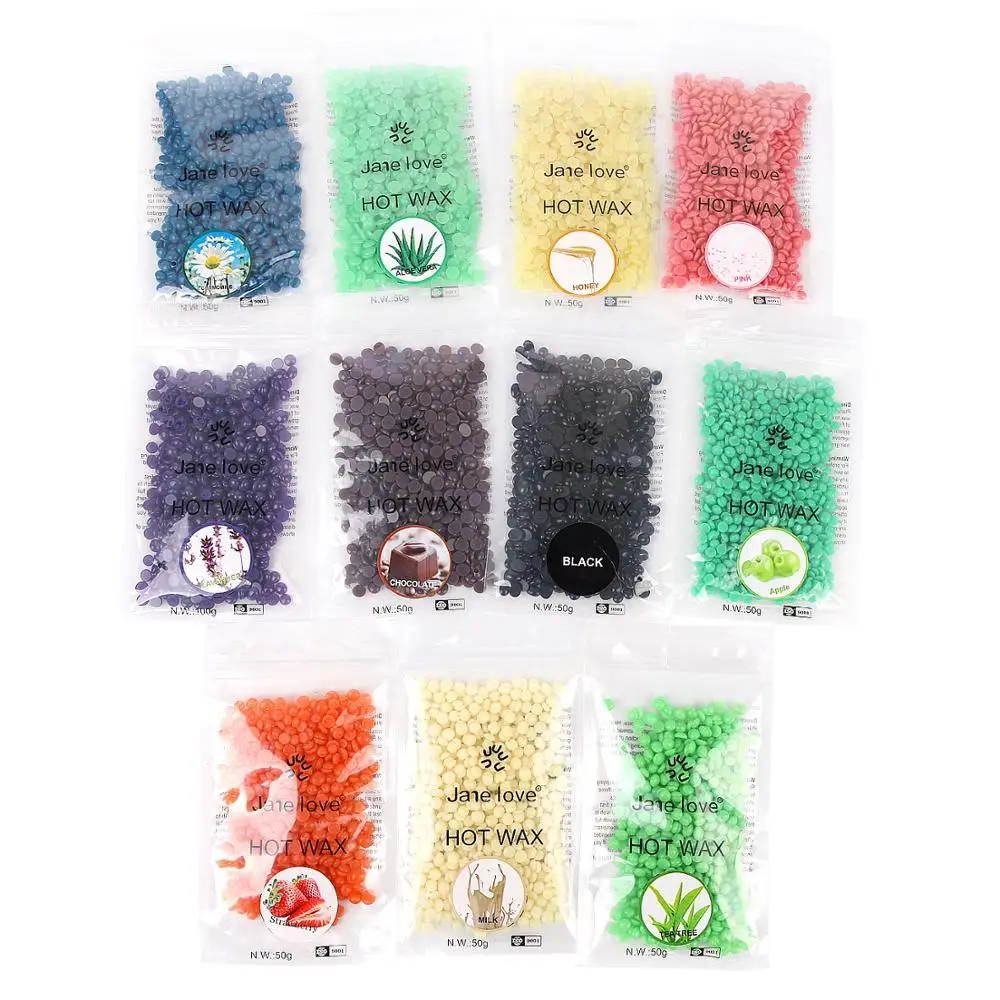 11 flavor 50 г/упак. восковые бобы для депиляции удаление волос Твердые унисекс брикет