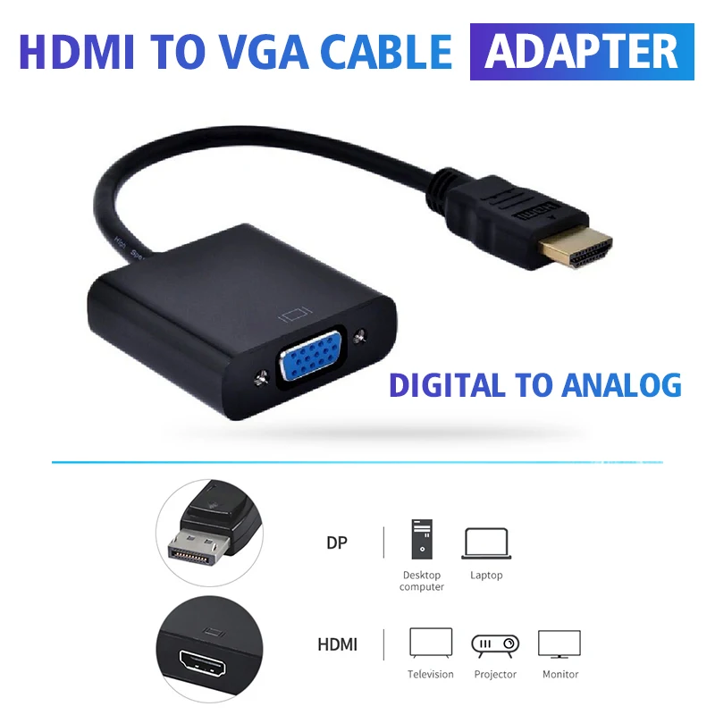 TSYH 1080P HDMI to VGA Adapter Digital Analog Converter Cable For Xbox PS4 PC Laptop TV Box Projector Displayer HDTV | Электроника