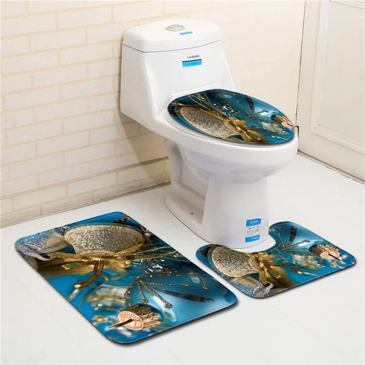 Free Shipping 3Pcs/set Christmas Trees Bathroom Carpet Set Dywaniki Lazienkow Bath Mats Rug Tapete Banheiro Tapis Salle De Bain