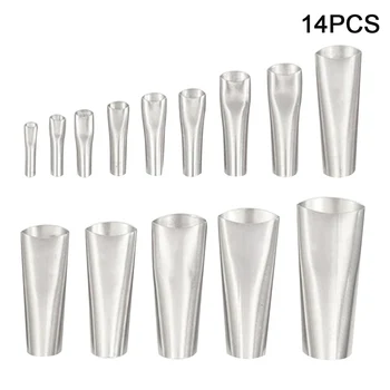 

14pcs Stainless Steel Push Rod Applicator Tool Reusable Bathroom Kitchen Sealing Detachable Brick Grout Caulking Nozzle Durable