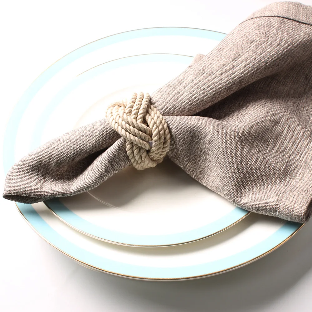 A Beautiful complement to Your Dinner Table décor Jovial International Jute Napkin Ring Hand Made by Skilled artisans Set of 4-2 Inch Round 