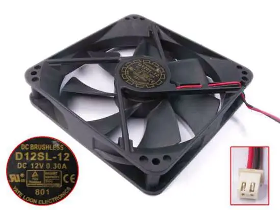 

Yate Loon D12SL-12 DC 12V 0.3A 120x120x25 мм 2-проводной Вентилятор охлаждения сервера