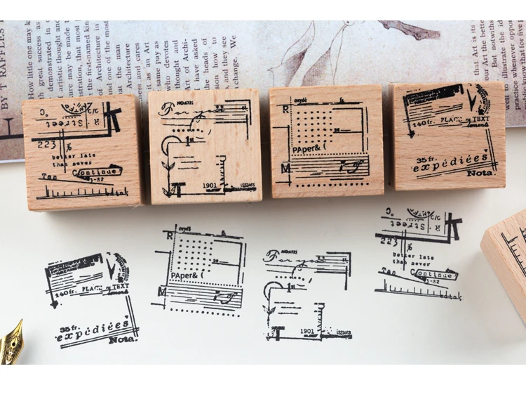 4 шт./компл. Винтаж тряпичным мешком Деревянный штамп DIY деревянные и резиновые штампы для скрапбукинга «Звездный Свет пуля журнал марки изготовления открыток kawaii