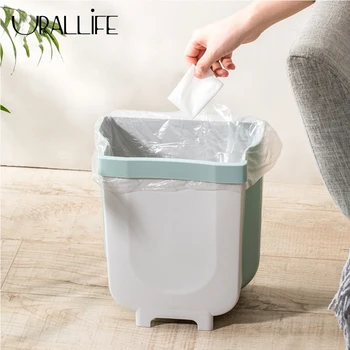 

Urallife Kitchen Trash Cabinet Wall-Mounted Garbage Bin Can Door Hanging Sorting Rubbish Container Foldable Cleaning Kitchen Kit