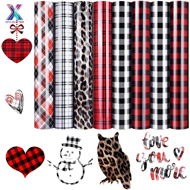 XFX HTV Heat Transfer Vinyl 10 Sheets 12 X 10Red Black Buffalo Check Heat  Transfer Vinyl for Iron on Fabrics Clothing Film DIY - AliExpress