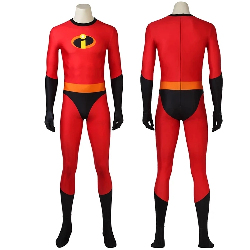 

Adult Superhero Family Bob Parr Battle Jumpsuit Cosplay Costume Halloween Masquerade Party Bodysuit