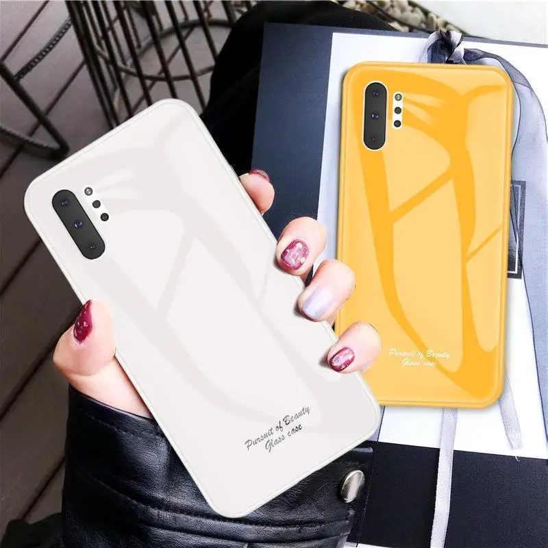 

For Samsung Galaxy S10e Note 8 9 S9 S10 Plus Phone Protective Case For Samsung Galaxy S10 Case Cute Macaron Tempered Glass Cover