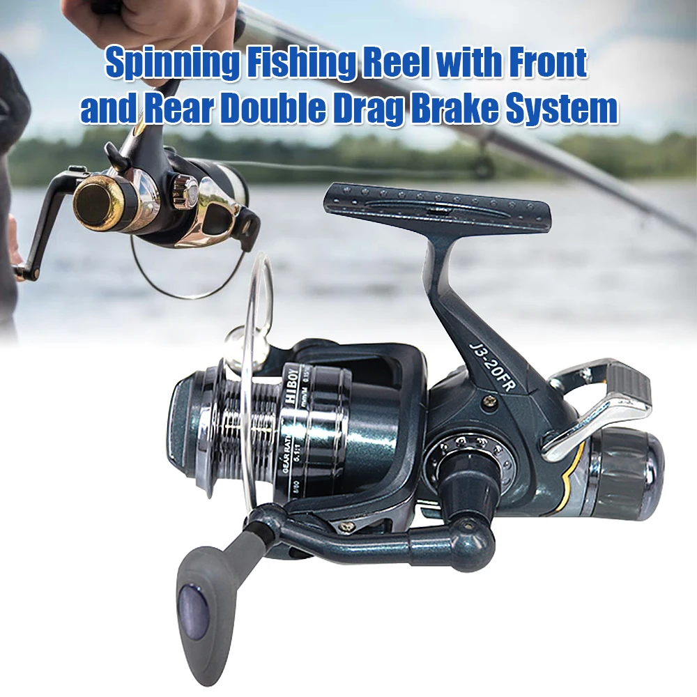 

LIXADA 5BB Spinning Fishing Reel Front Rear Double Brake Drag System For Outdoor Ocean Lake Fishing Reel Wheels