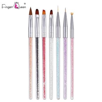 

7 Types Acrylic Nail Brush nail UV Gel Brush +Bgirl For DIY Nail Art And Nail Salons Decoration B056