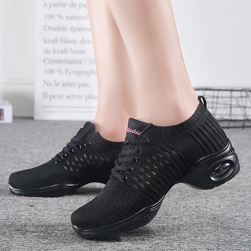 KANCOOLD обувь в стиле джаз из сетчатого материала; женские современные танцевальные кроссовки на мягкой подошве; дышащая легкая обувь для танцев и фитнеса; Размеры 35-40