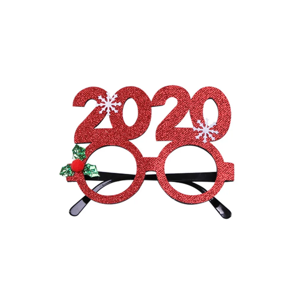 Рождественские очки реквизит для фотостудии рамка Санта Снеговик рога очки зайчик для взрослых детей новогодние подарки фестиваль украшения - Цвет: A