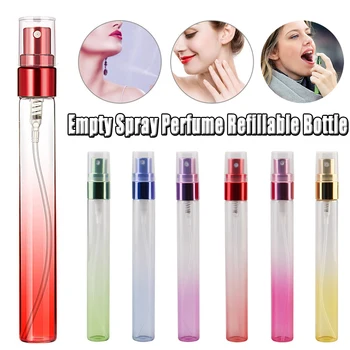

10ml Colorful Travel Glass Small Empty Aromatic Fragrance Fine Mist Spray Perfume Refillable Bottle Atomizer Portable Sample