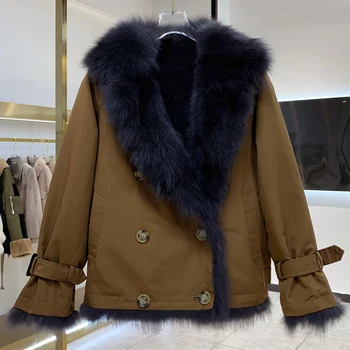 

Real Fur Coat Female Vintage 100% Fox Fur Liner Jacket Women Winter Clothes 2020 Korean Thick Warm Fox Fur Top Coat Hiver 997526