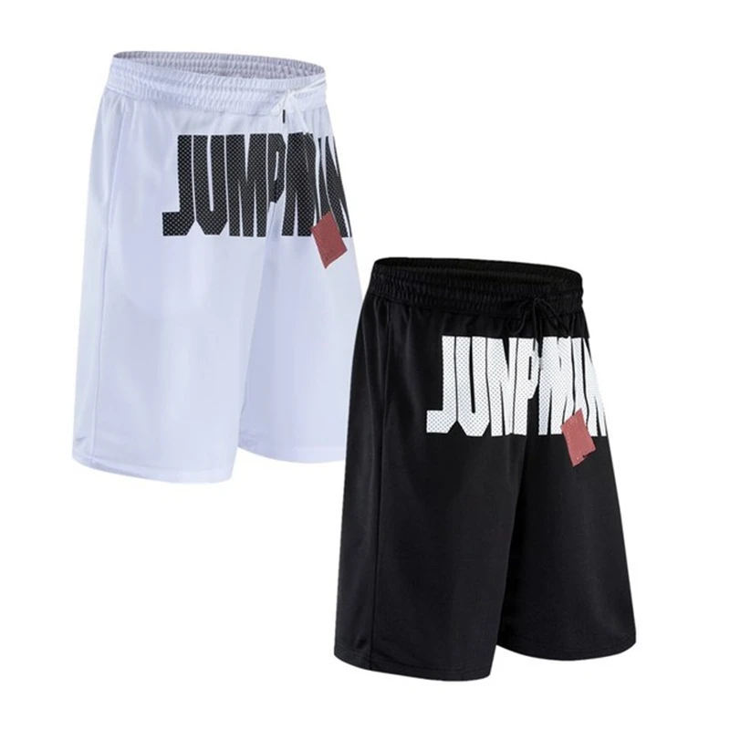 Спортивные мужские шорты для занятия баскетболом для прыжков с буквенным принтом выше колена, карманы на талии, быстросохнущая дышащая Высокая эластичность размера плюс 3XL
