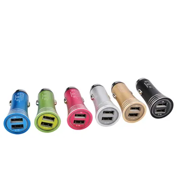

300pcs Dual USB Metal Mobile Phone Car Charger 2 USB Ports 3.1A Fast Car-Charger for iPhone 11 X Samsung Galaxy S8 S9 S10 Plus