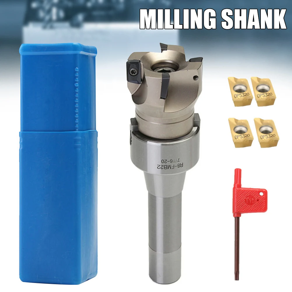 

R8 FMB22 Arbor 400R 50MM Face End Mills Shell Cutter and APMT1604 Carbide Inserts Kit S7 #5
