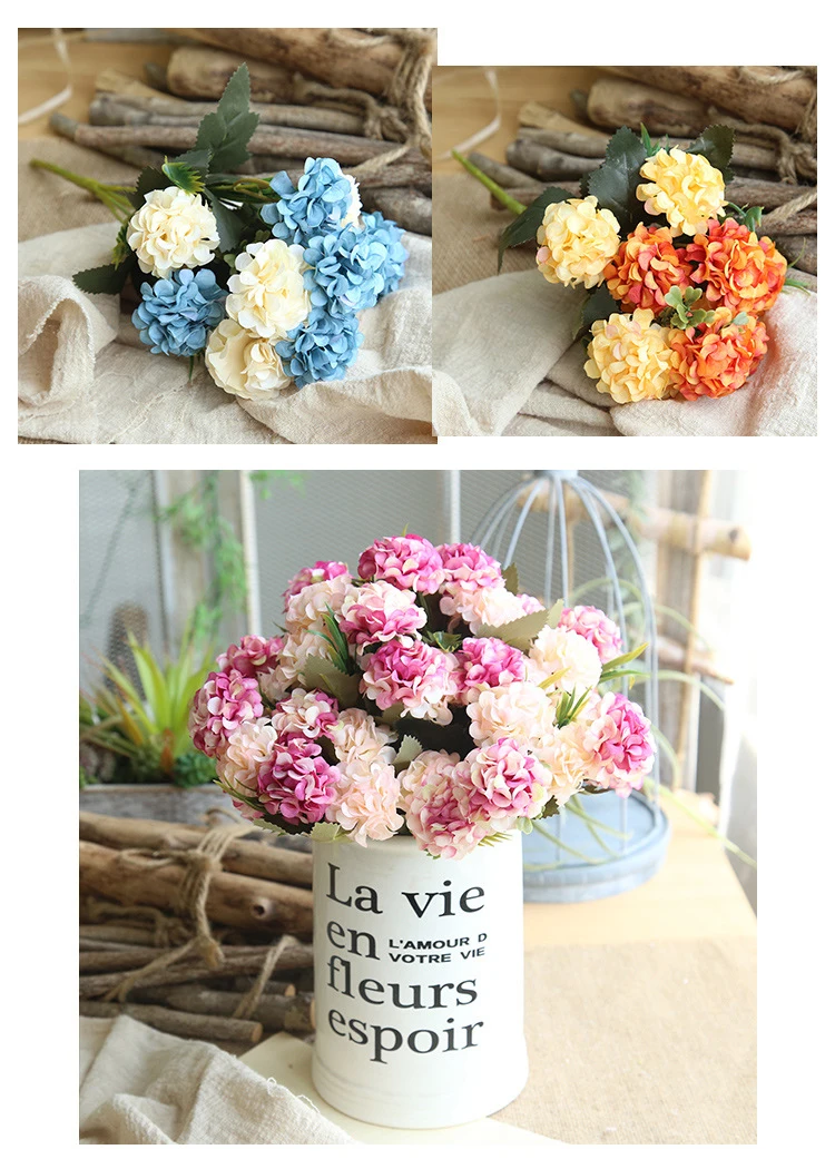 JAROWN 10 Head Ball Chrysanthemum Bouquet New Style Wedding Home Decoration Artificial Flowers Silk Flowers Luxury Home Decor (9)