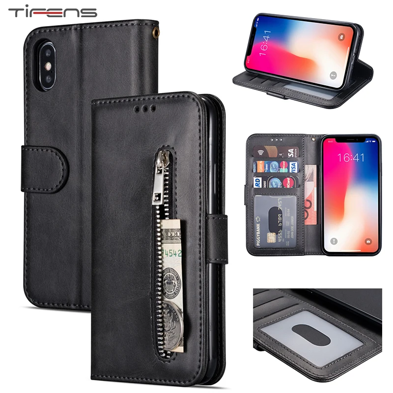 

Zipper Wallet Case For iPhone 11 Pro XS MAX XR X 8 7 6 6s Plus Luxury Leather Flip Phone Cover Etui For iPhone 8plus 7plus Coque