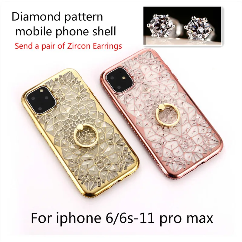 Новейший однотонный чехол из ТПУ с алмазными полосками для телефона iPhone 11 pro max