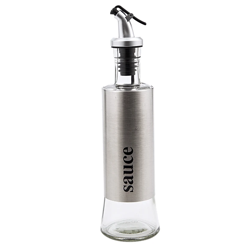 Silver HHO-300Ml диспенсер оливкового масла бутылка с воронкой из нержавеющей стали масло Pourer дозирующие бутылки - Цвет: Silver