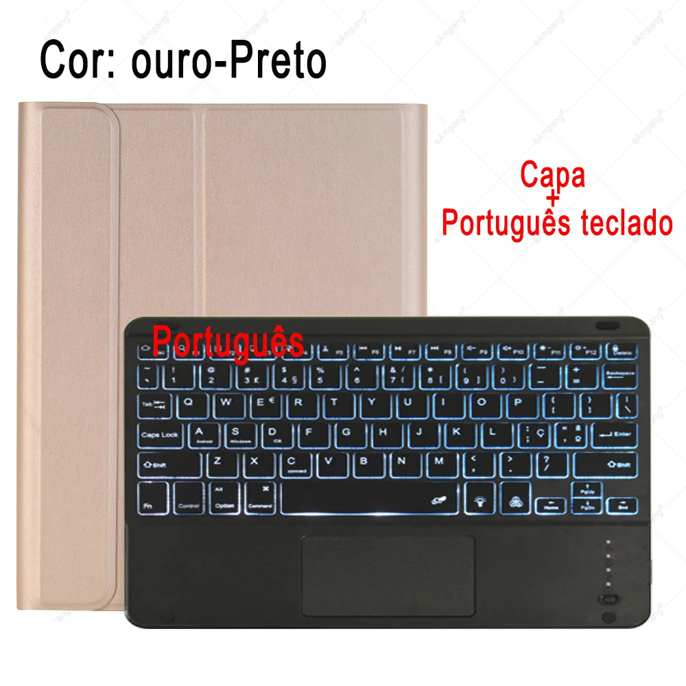 Capa para teclado com touchpad iluminado de