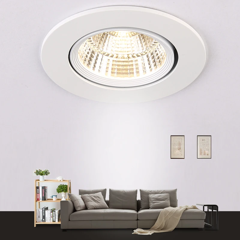 LED Downlight Recessed Ceiling Spotlight Angle Adjustable LED Recessed Downlights COB LED Spot Lights Dimmable 5W-12W
