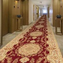 

National Style Living Room Carpet Long Hallway Corridor Kitchen Rug Mat Flannel Anti-slip Doormat Flower Print Bedroom Area Rug