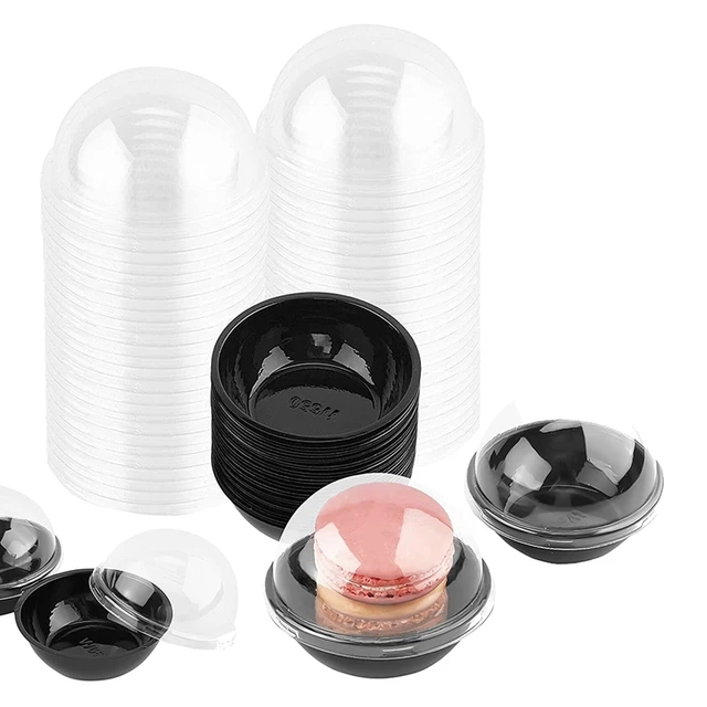 Individual Cupcake Containers (50 Pack) | Clear Plastic Disposable Cupcake  Boxes/Holders | Single Cupcake Holder with Dome Lid Bulk | BPA-Free Plastic