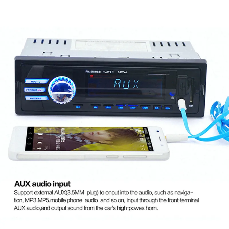 Автомобильный Bluetooth In Dash стерео аудио USB SD цифровой FM Aux Встроенный микрофон вход