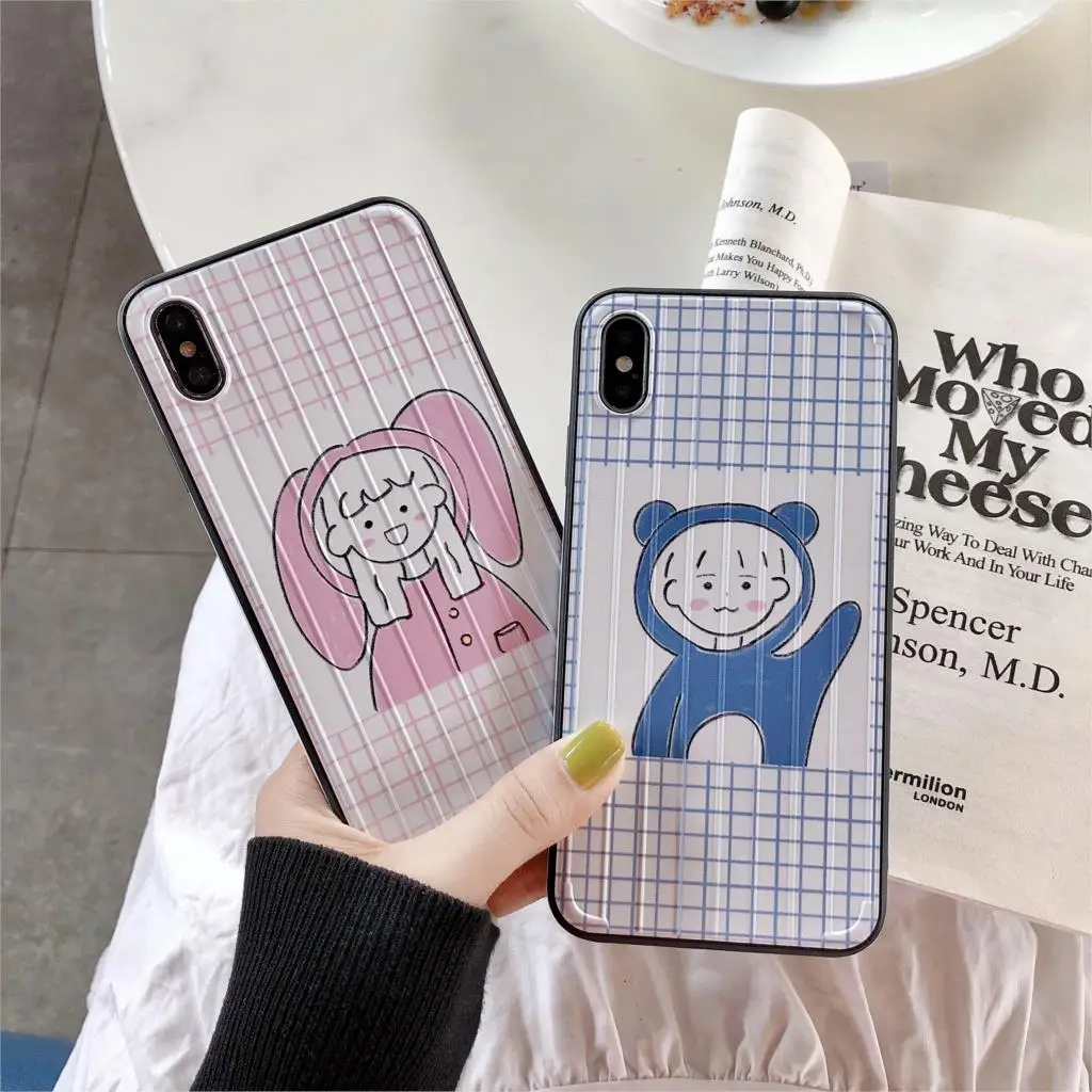 

Like a suitcase totoro lucky Couple mobile phone case Creative TPU soft Phone Case for iPhone 7 8 6 6S Plus X XS MAX XR Cover