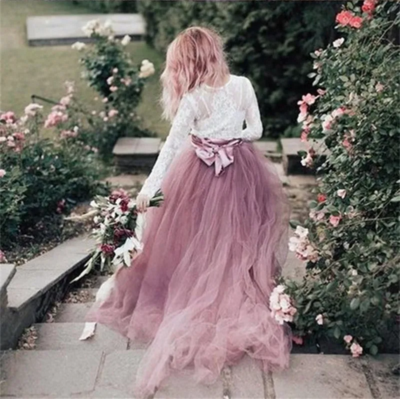 Boho кружево Пляжные свадебные платья одежда с длинным рукавом Свадебное платье трапециевидной формы свадебные свадебное платье Vestido de Noiva