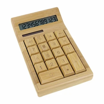 

Unctional Desktop Calculator Solar Power Bamboo Calculators with 12-digit Large Display Home Office