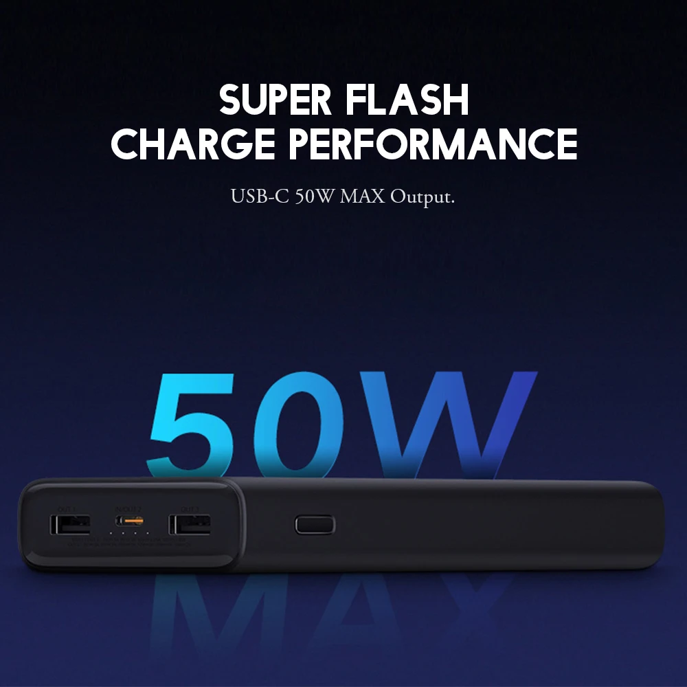  Xiaomi Power Bank 3 20000mAh 50W Max Super Fast Flash Charging for Laptop Mobile Phone 3 Ports Outp
