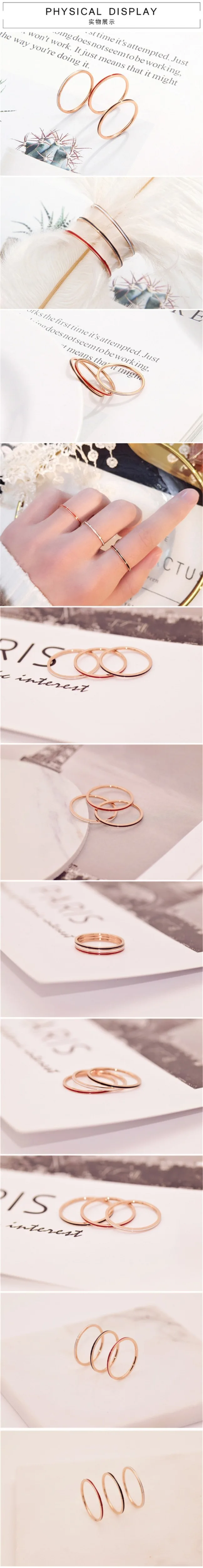 Yun ruo тонкий черно-белый эмалированный кольцо из розового золота цвет модные титановые стальные ювелирные изделия подарок на день рождения женщина никогда не выцветает Прямая