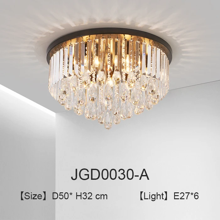 JGD0030-D50 Современные светодиодные потолочные лампы Хрустальный черный потолочный светильник детская комната Домашнее освещение для гостиной кухни спальни candeeiro de tecto - Цвет корпуса: JGD0030-D50