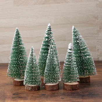 

6pcs Mini Christmas Tree Stick White Cedar Desktop Small Christmas Tree