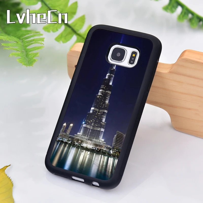 LvheCn Dubai Burj Khalifa Tower Building Phone Case For Samsung Galaxy S9 S8 S10 Plus Lite S6 S7 Edge S5 Note 7 8 9 10 Coque |