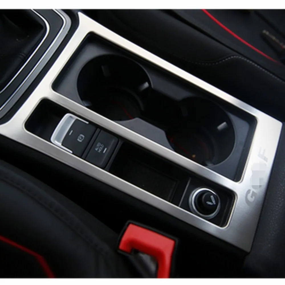 차량용 스테인리스 스틸 컵 거치대 콘솔, 물컵 프레임 장식 패널, VW 골프 7 MK7 골프 7.5 MK7.5 자동차 스티커
